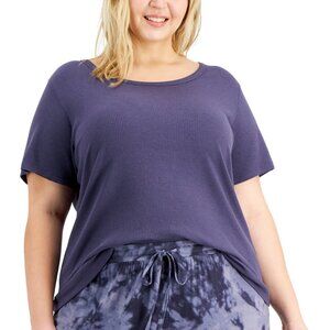 #1196 Jenni Plus Size Ribbed Sleep T-Shirt- Nairobi Dusk